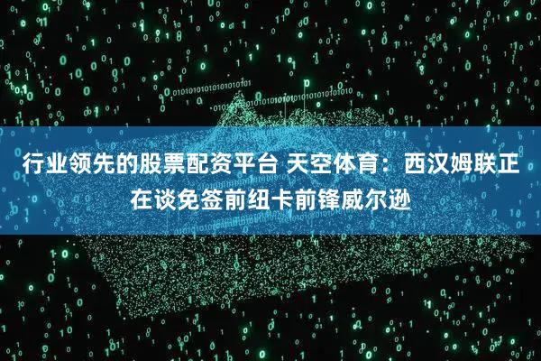 行业领先的股票配资平台 天空体育：西汉姆联正在谈免签前纽卡前锋威尔逊